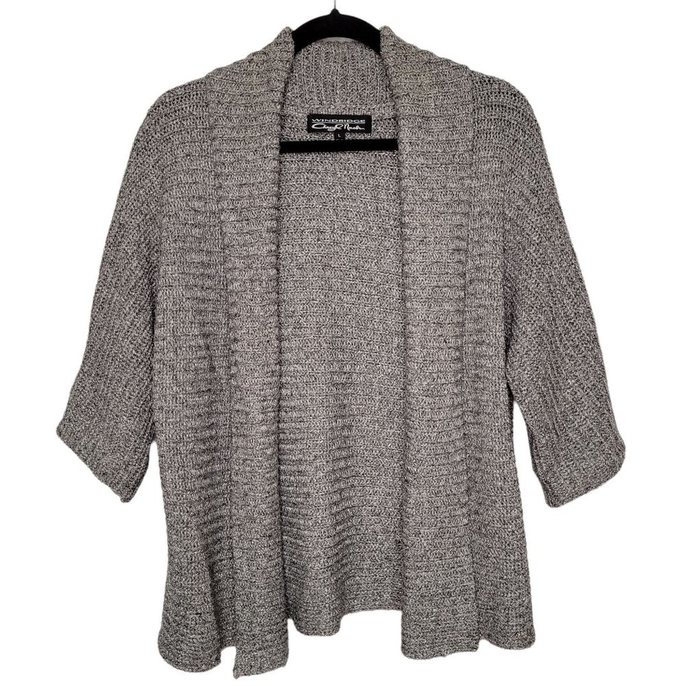 Cheryl Nash Silver Sparkle Cardigan Sweater